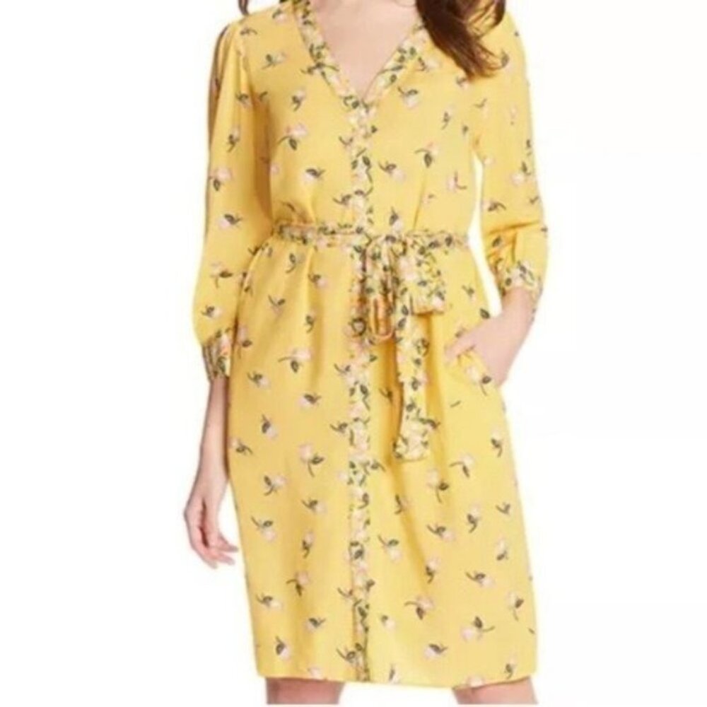 Draper James Yellow Floral Shirt Dress